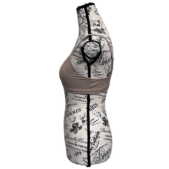 SKIMS Taupe Triangle Bralette M Nude Minimalist Wireless Lounge Bra Soft - Picture 3 of 7